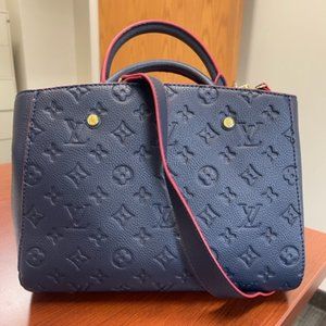 Louis Vuitton Monogram Vernis Montaigne BB M50187 Red Leather